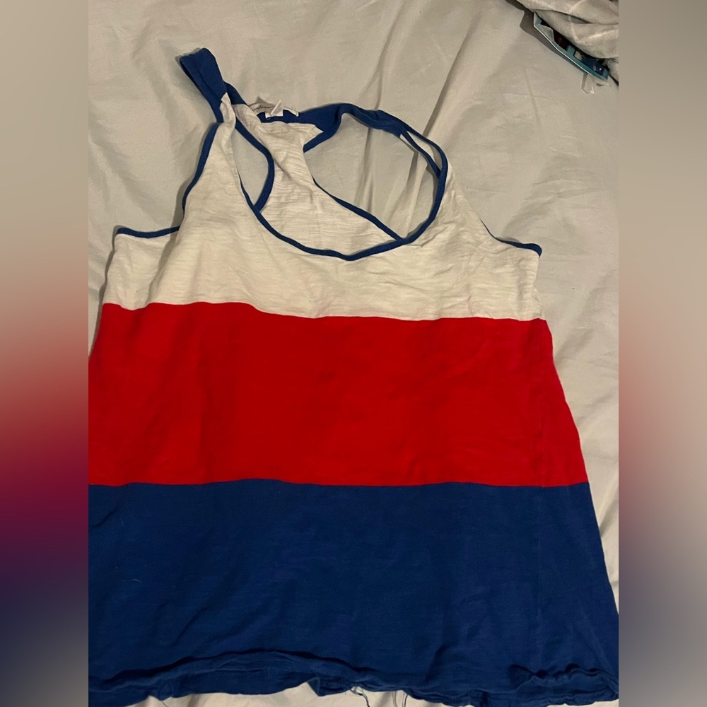 White red blue tank top